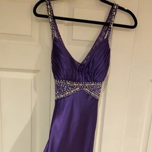 Purple Jeweled Prom Dress